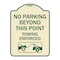 Signmission No Parking Beyond This Point Towing Enforced W/ Graphic Heavy-Gauge Alum, 24" x 18", TG-1824-23760 A-DES-TG-1824-23760 - alternate 1